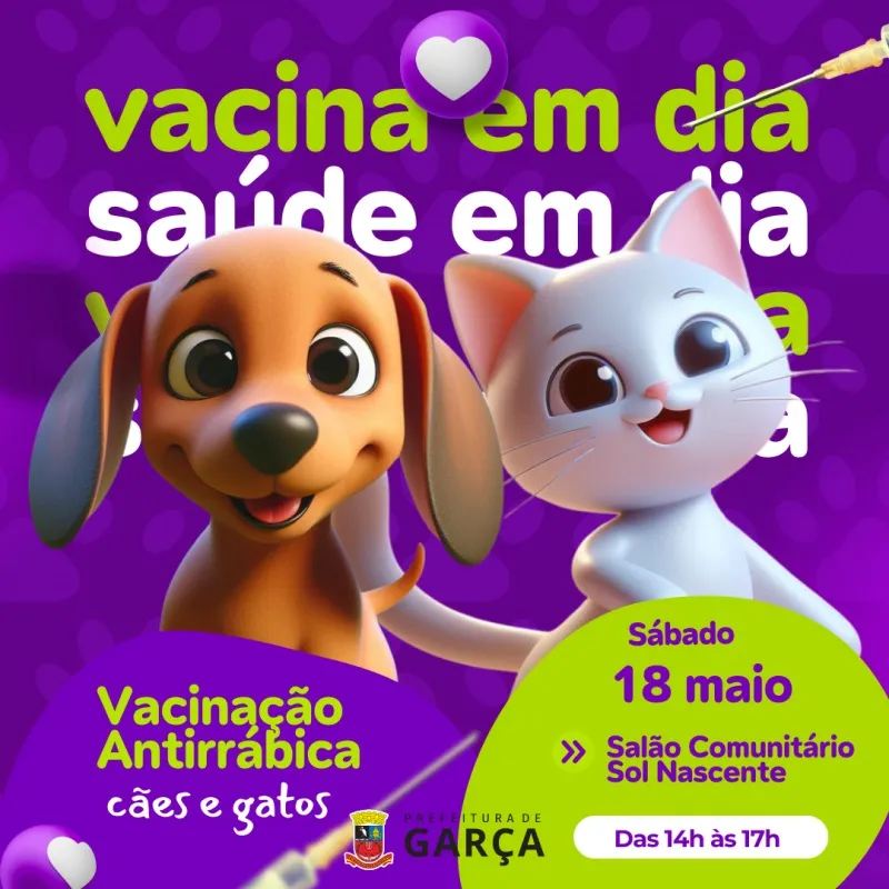 Prefeitura promove vacinação antirrábica sábado no Sol Nascente