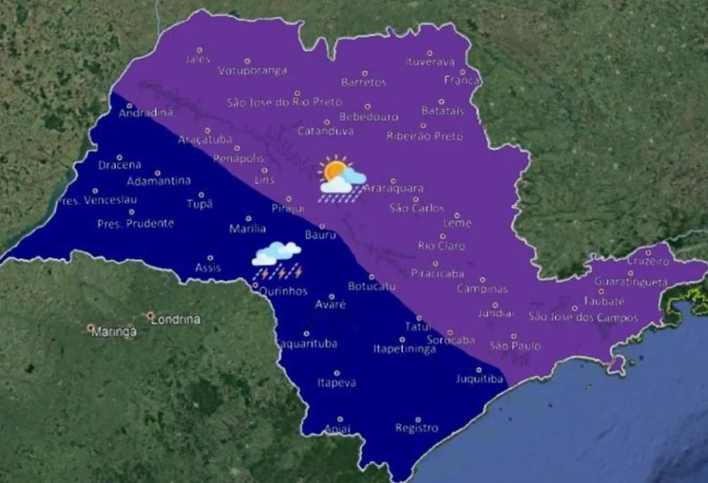 Garça terá final de semana com chuvas e queda de temperatura