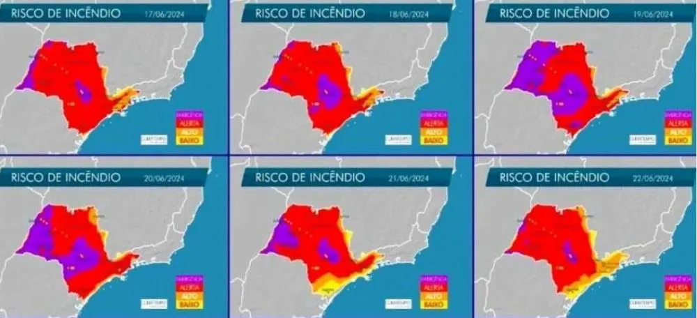 Defesa Civil emite alerta para risco de incêndio na região