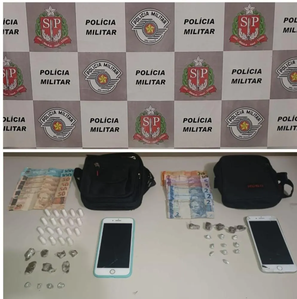 Material apreendido com os acusados 