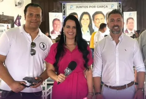Aridelson Martins, Letícia Aguiar e seu assessor Anderson Senna 