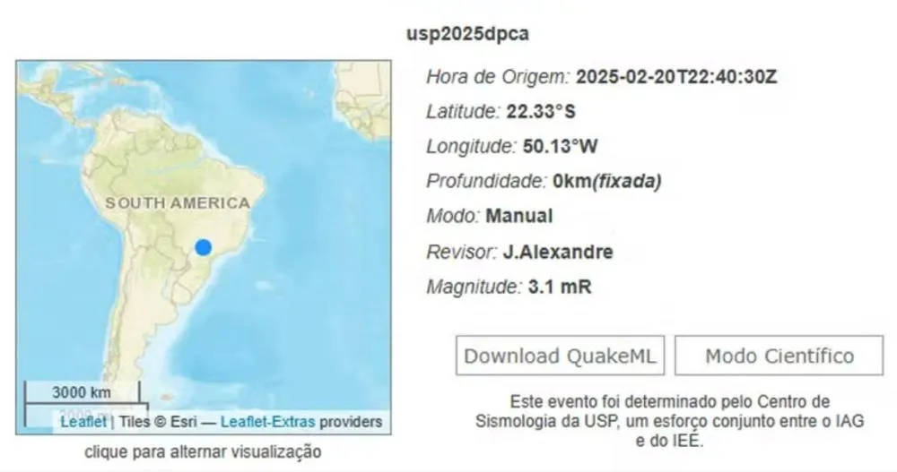 Foto: Centro Sismologia