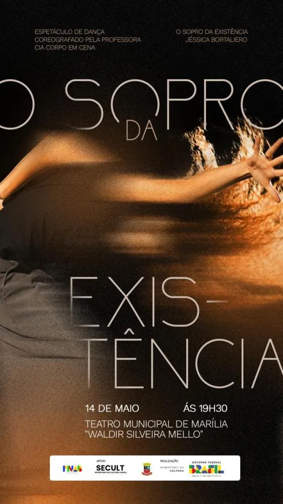 Espetáculo “O Sopro da Existência” estreia em Marília e fará 4 apresentações em Garça