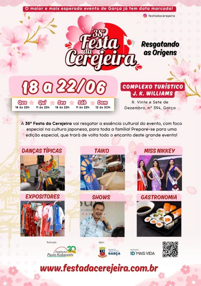 38ª Festa da Cerejeira promete resgatar identidade japonesa em Garça