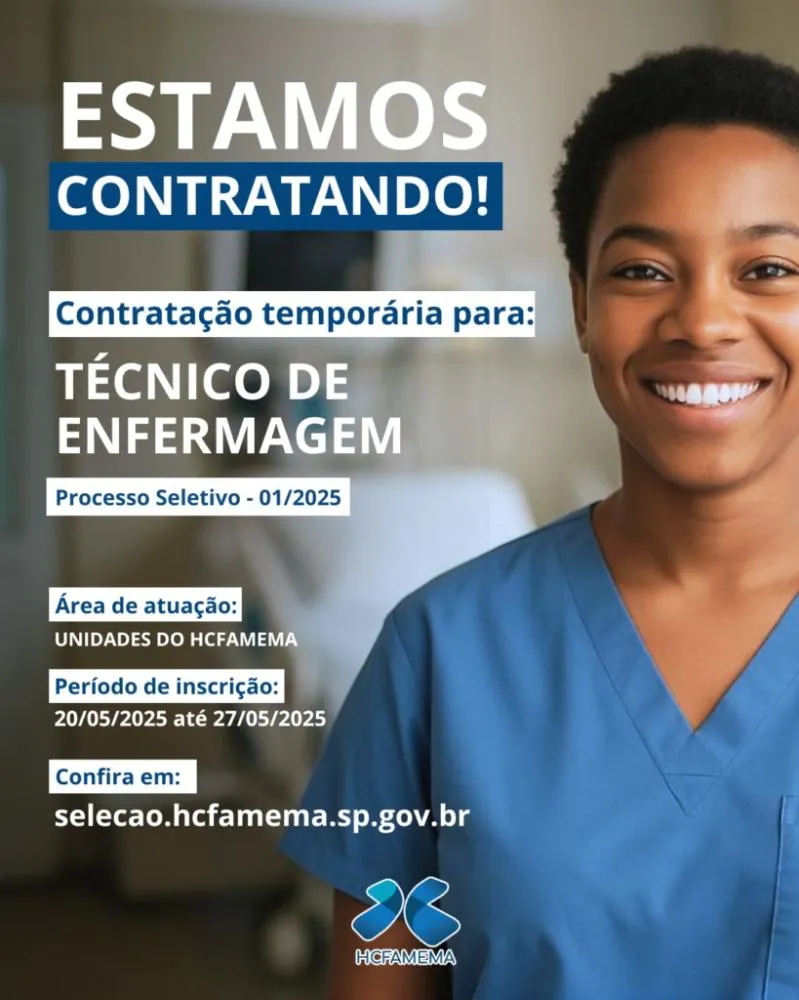HCFAMEMA abre processo seletivo para 182 vagas na área da saúde