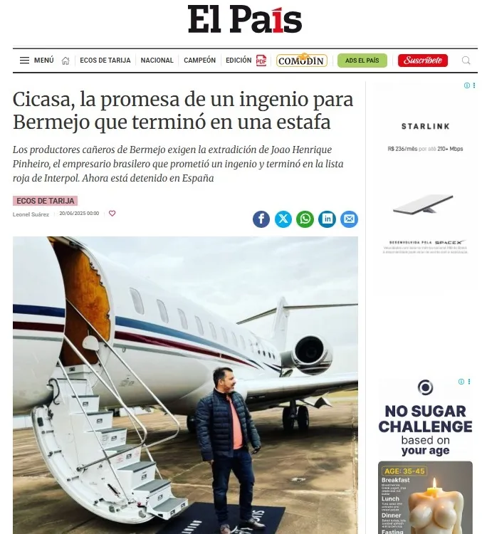 Empresário mariliense e candidato mais rico do país está preso na Espanha, segundo jornal boliviano
