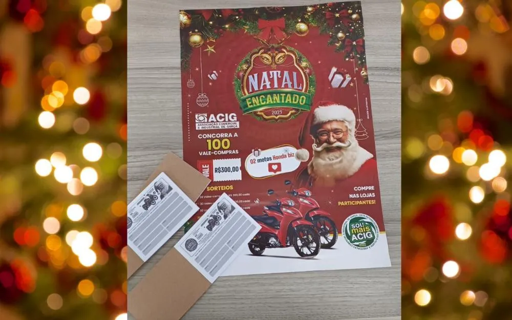 Natal Encantado do comércio terá duas motos e 100 vale compras