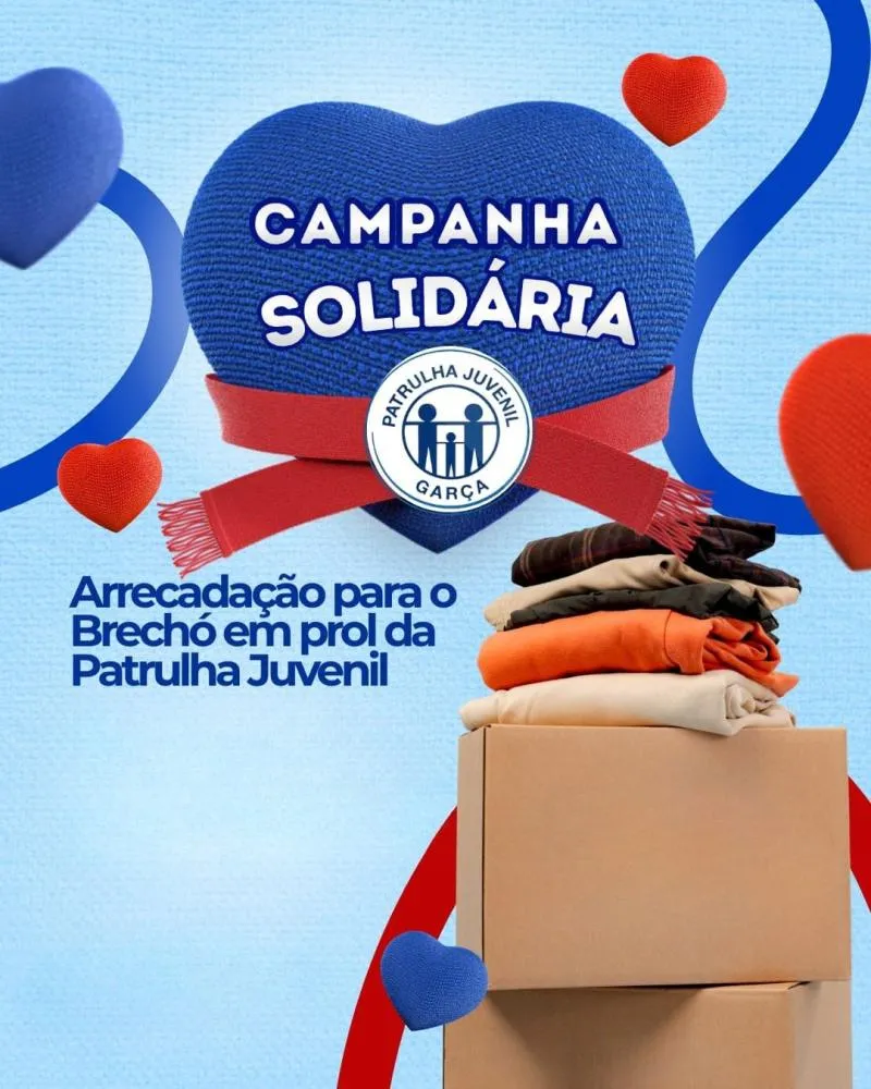 Campanha solidária arrecada doações para fortalecer ações da Patrulha Juvenil de Garça